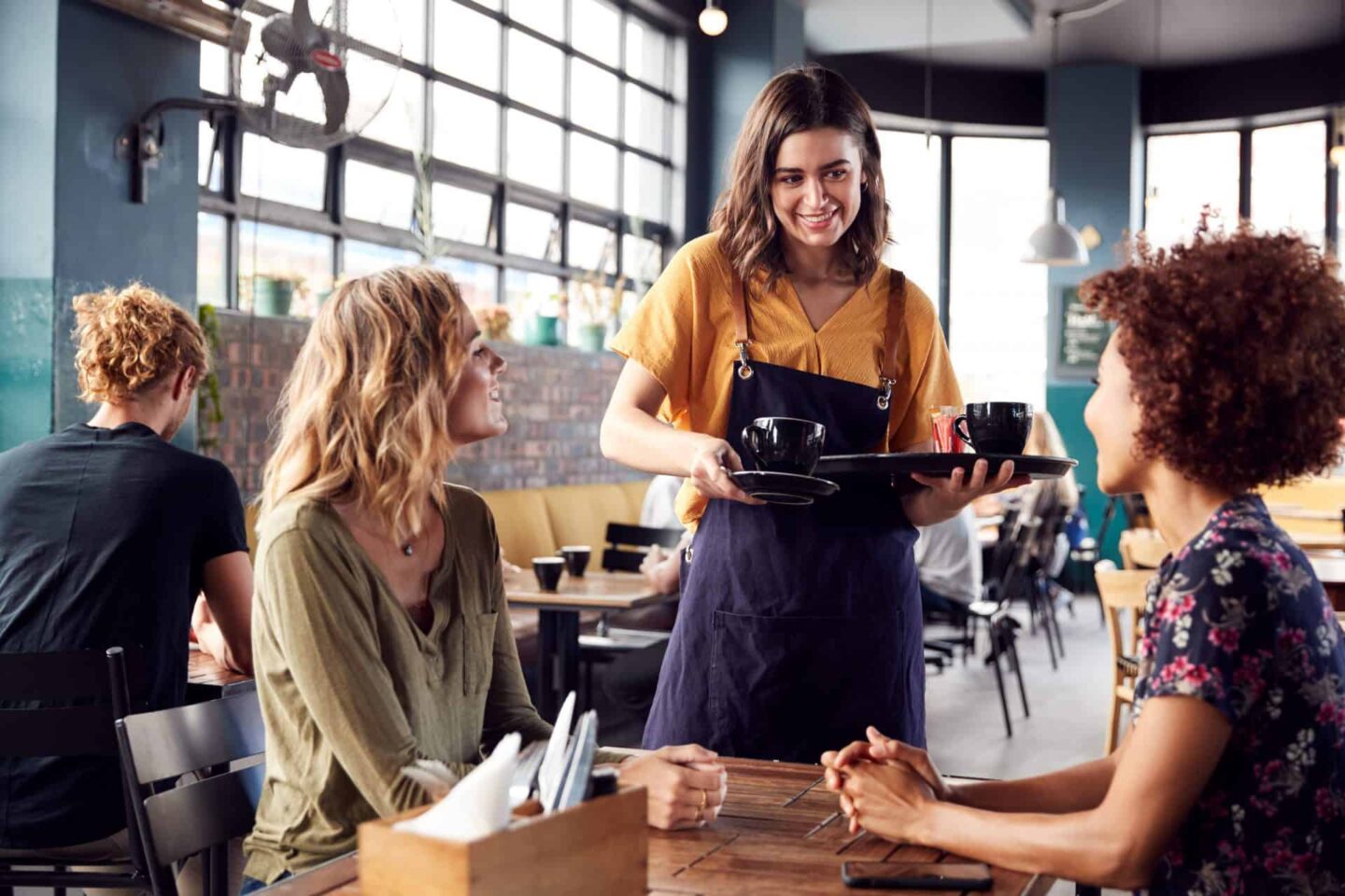 Waitress in cafe